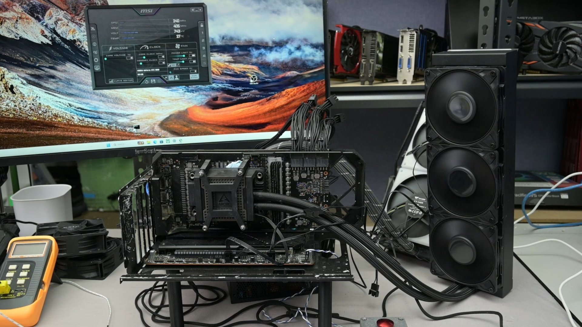 Энтузиаст поставил 360 мм серверную СЖО на RTX 3080 VRAM 54°C