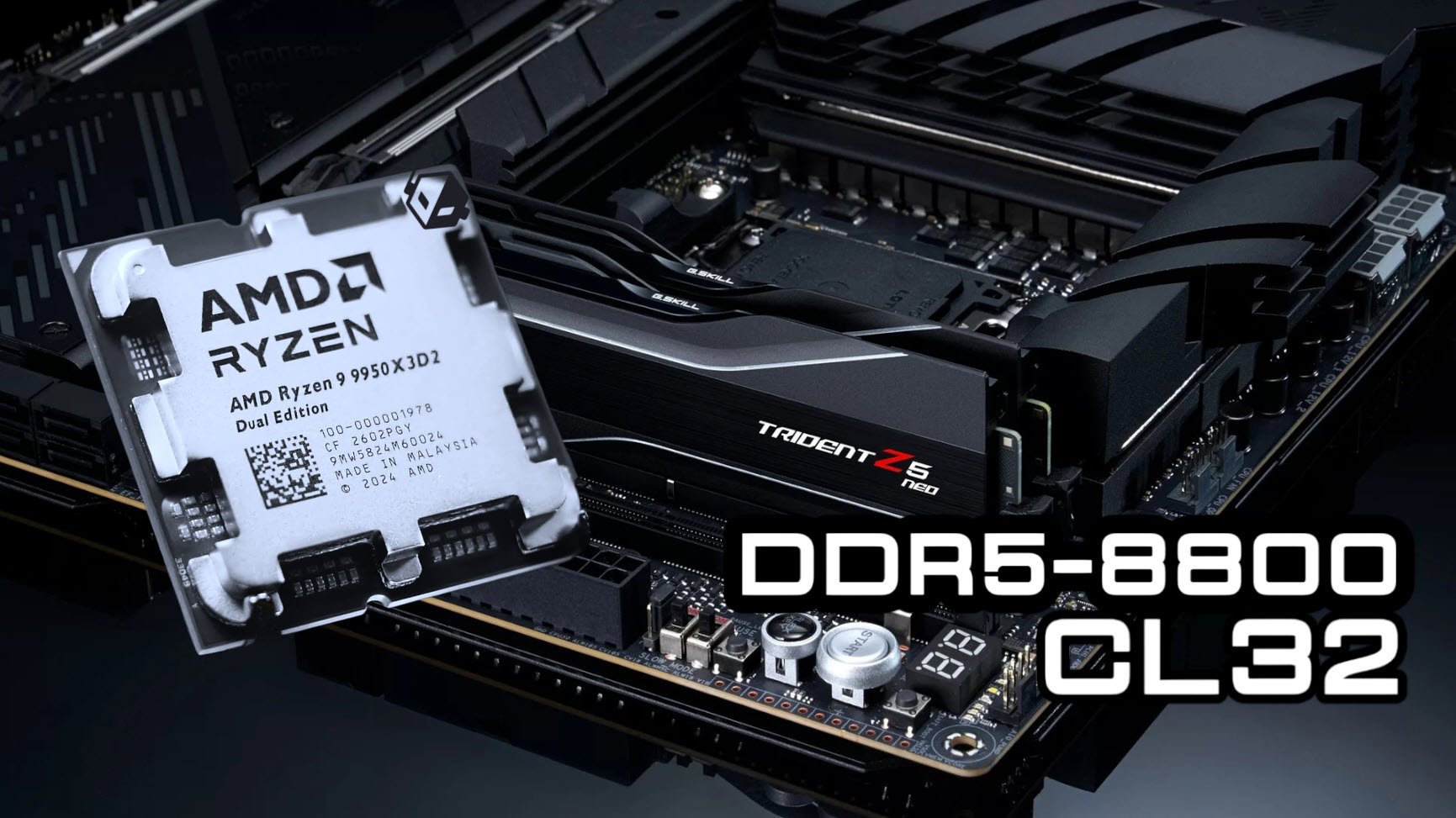 ASUS ROG Crosshair X870E APEX разогнали до DDR5 8800 CL32