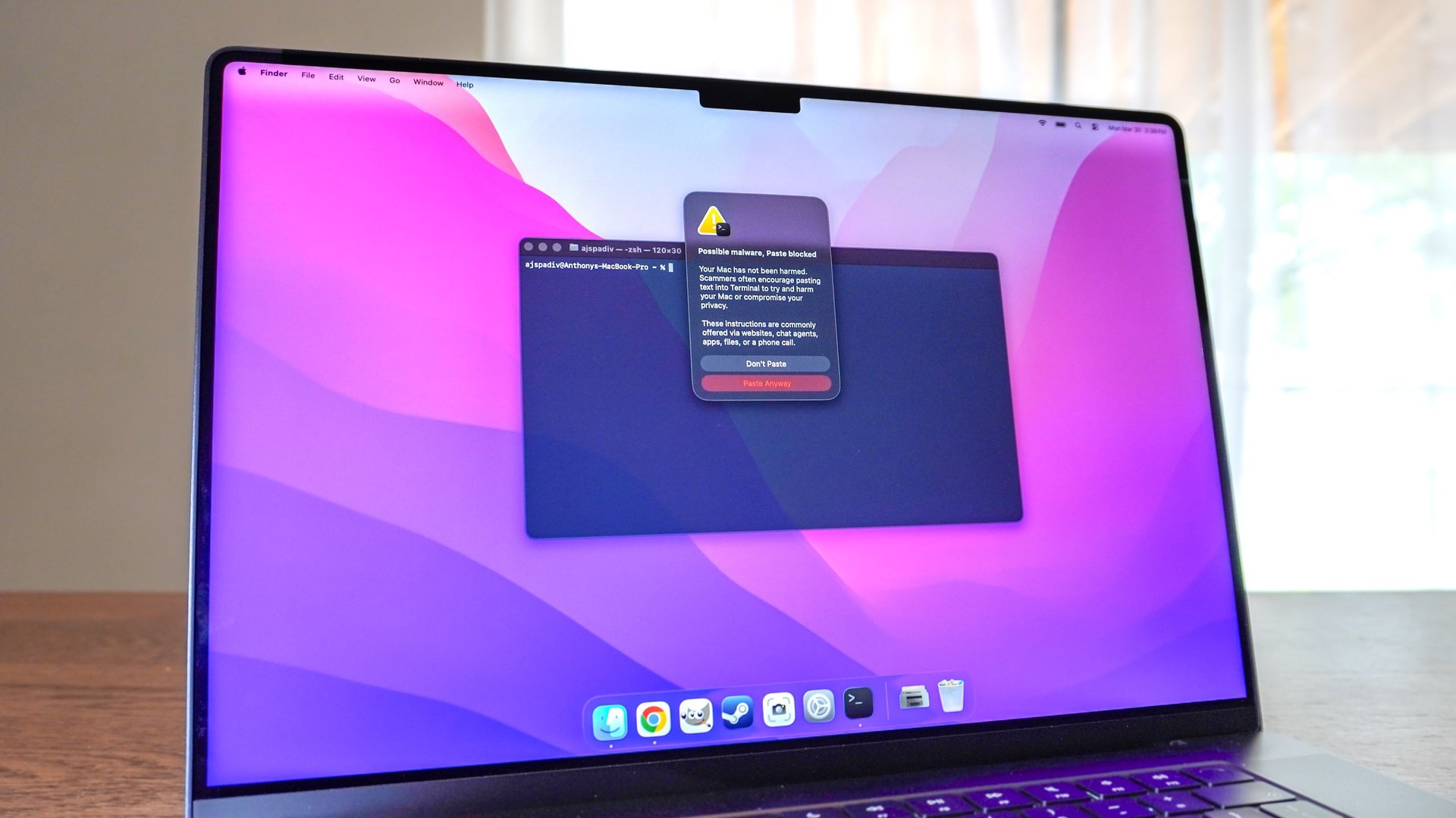 macOS Tahoe 264 блокирует опасную вставку команд в Terminal