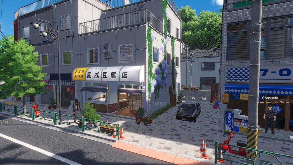 Магазин тофу и автомобиль в стиле аниме Initial D