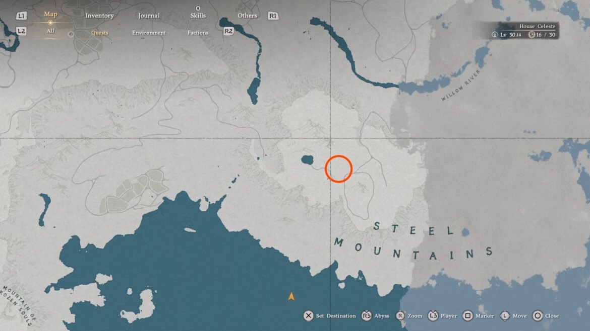 Расположение Шпиля Прозрения