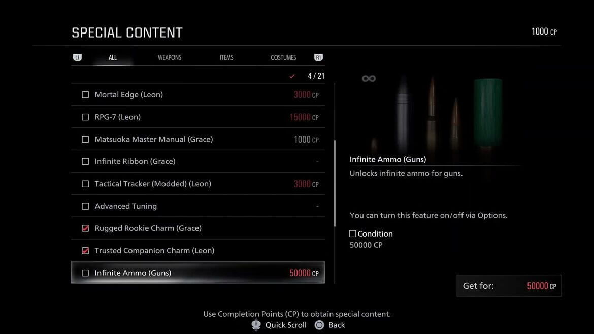 Читы RE Requiem Бесконечные патроны