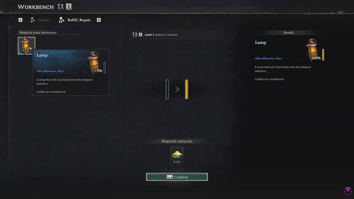 Руководство по заправке масляной лампы в Windrose