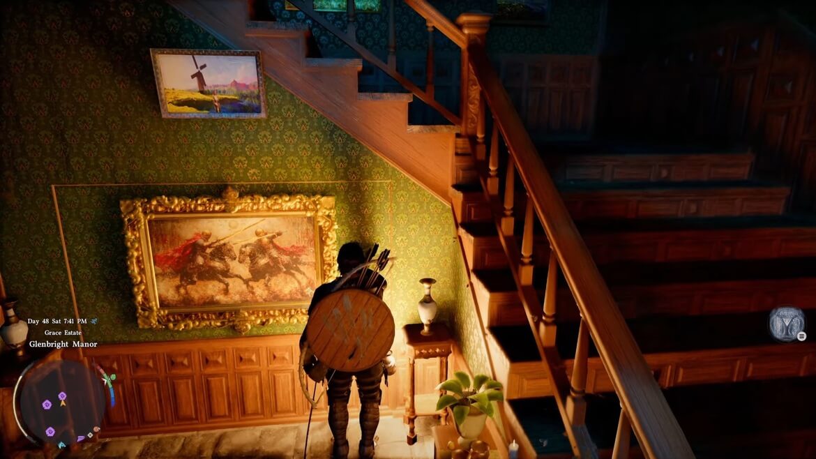 Взаимодействие с картиной в главном холле