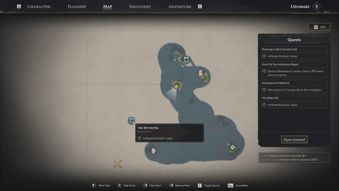 Расположение лагеря Ричардса