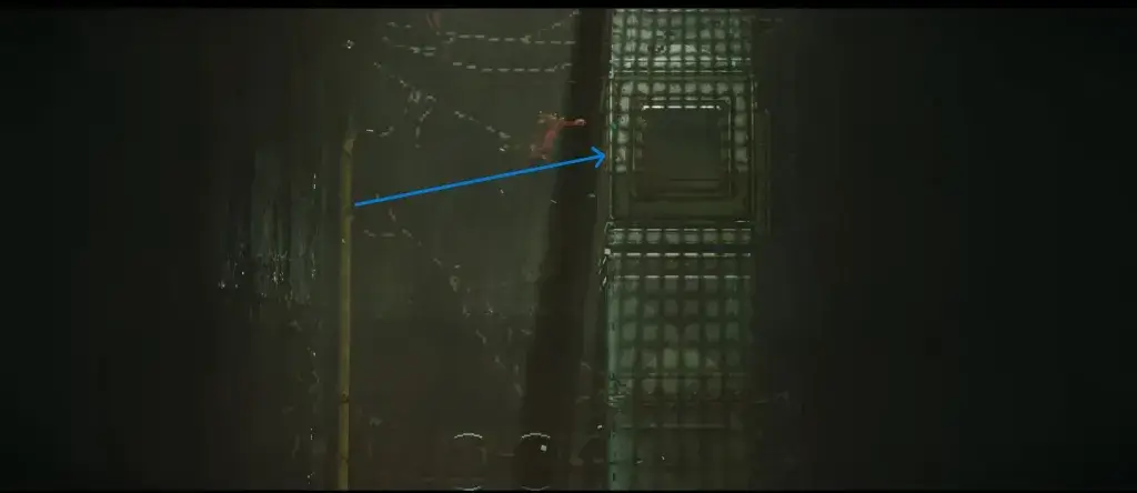 Наверху прыгайте на другую сторону и пролезайте в отверстие Наверху прыгайте на другую сторону и пролезайте в отверстие