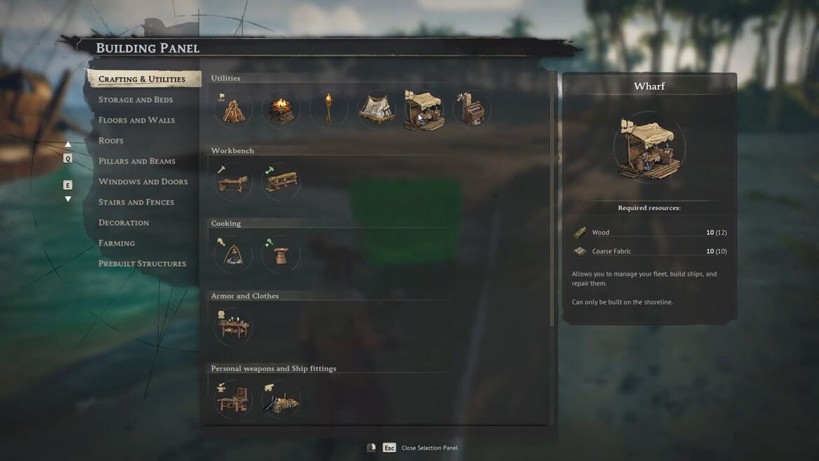 Найдите вкладку Crafting Utilities на панели строительства