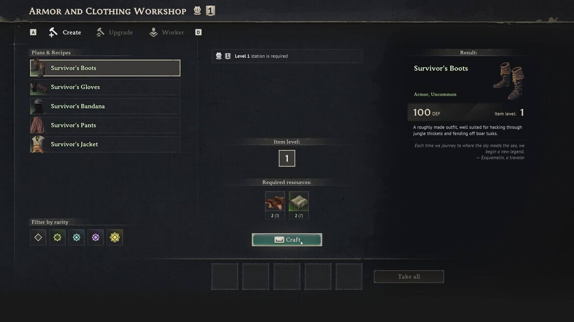 Процесс создания сапог выжившего