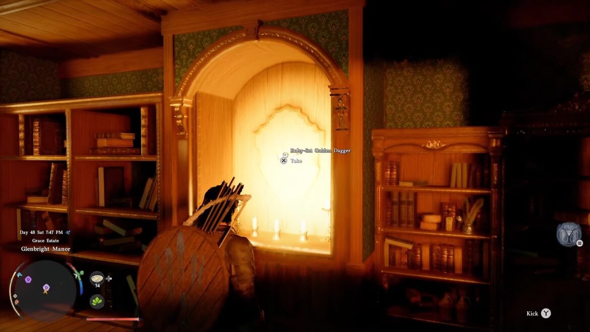 Золотой кинжал с инкрустированным рубином