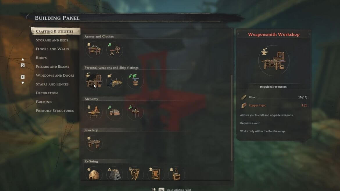 Создание оружия в Windrose