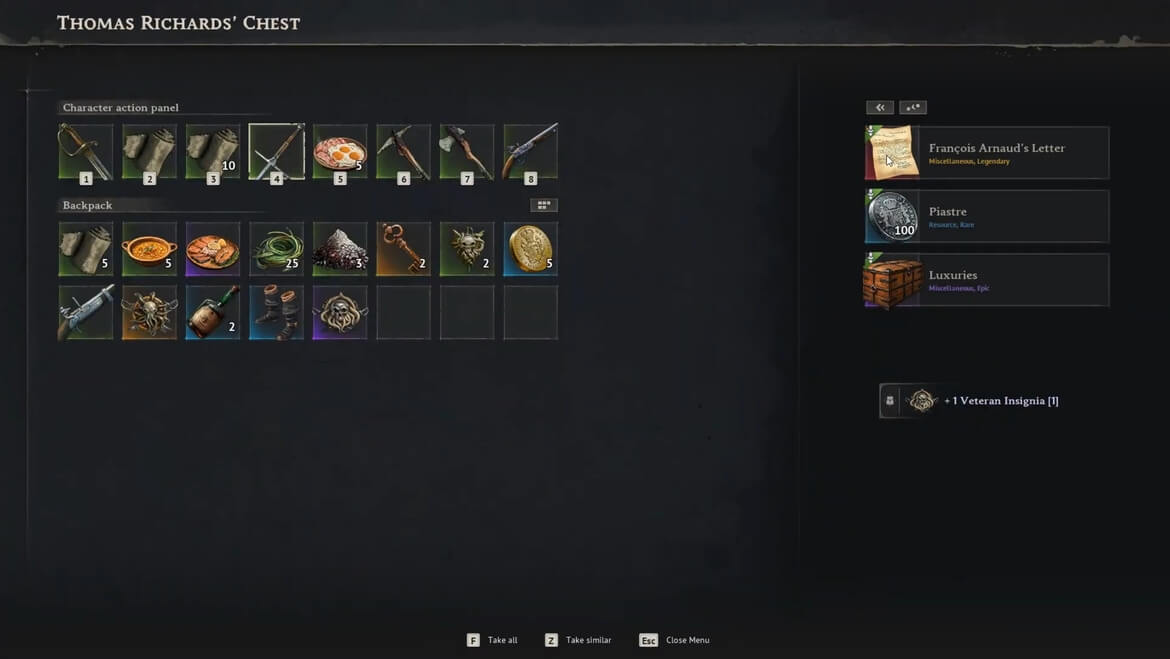 Получение письма Франсуа Арно после победы над Ричардсом