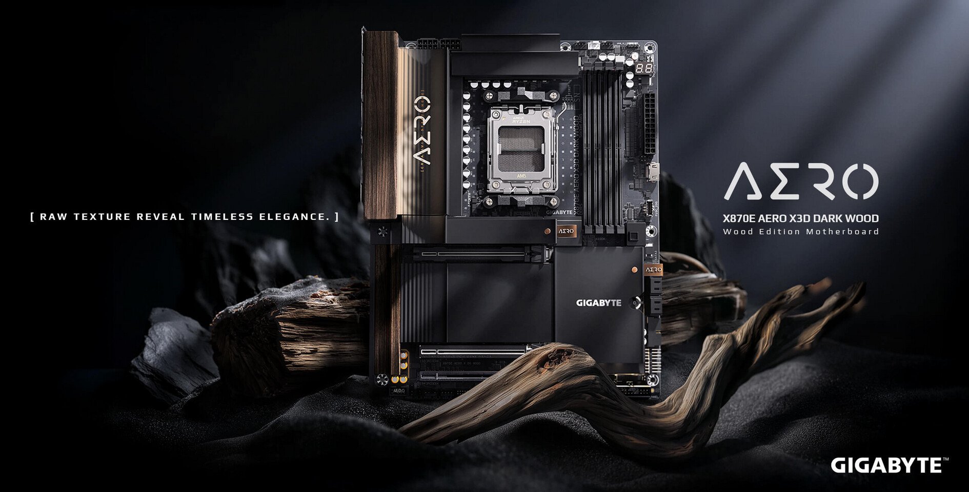 Gigabyte показала X870E AERO X3D DARK WOOD AM5 и DDR5 9000