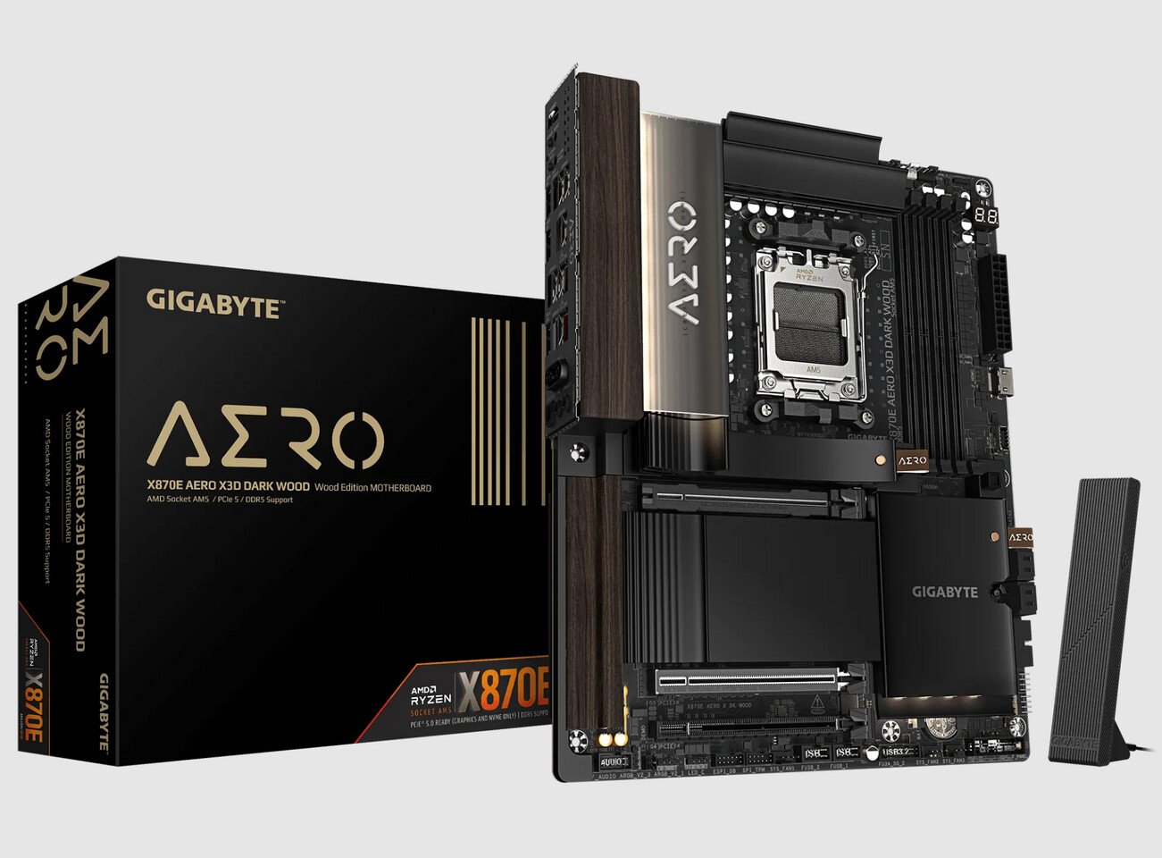 Изображение к статье: Gigabyte показала X870E AERO X3D DARK WOOD: AM5 и DDR5-9000