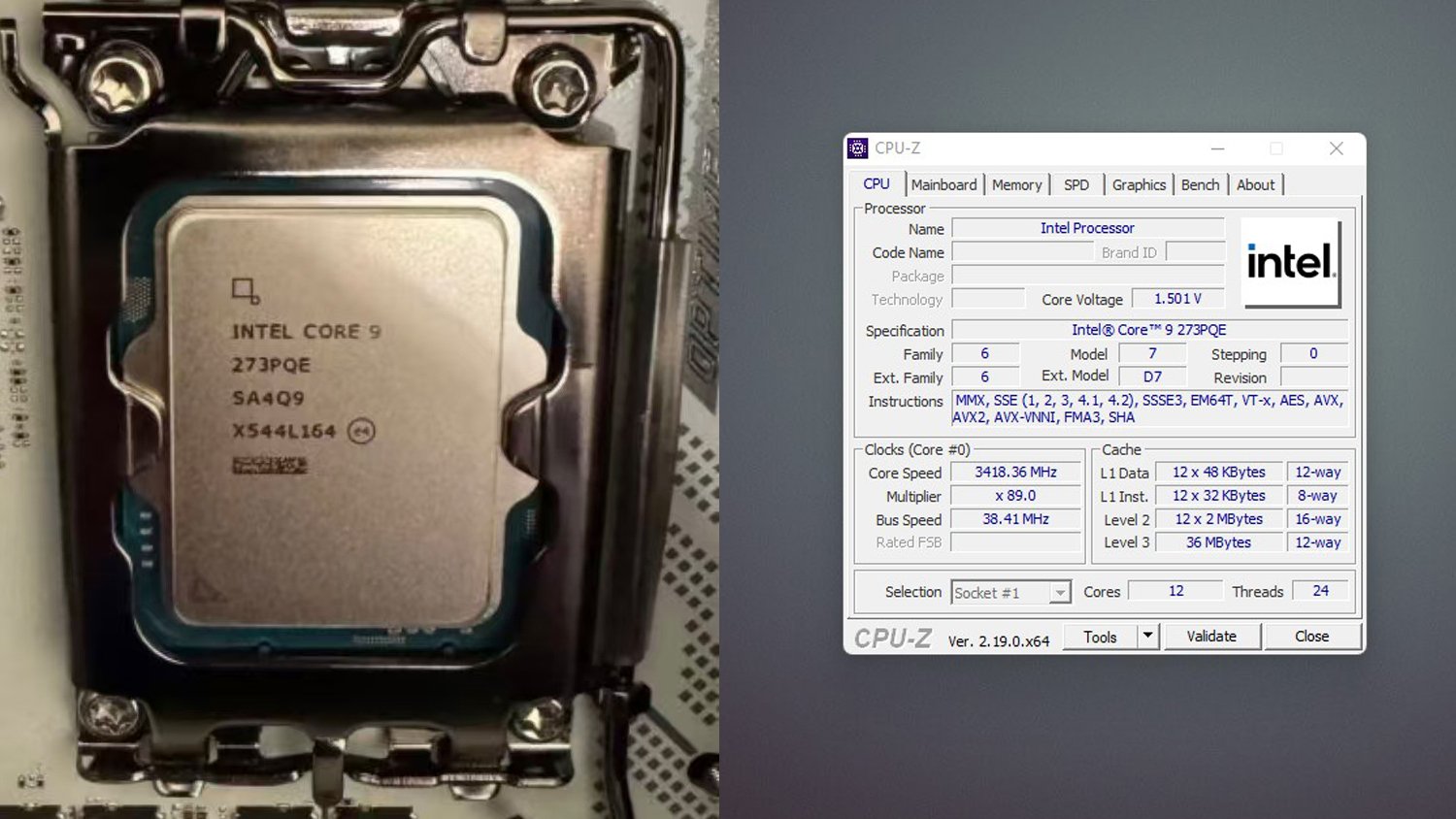 Энтузиаст запустил Intel Core 9 273PQE на Z790 и загрузил Windows