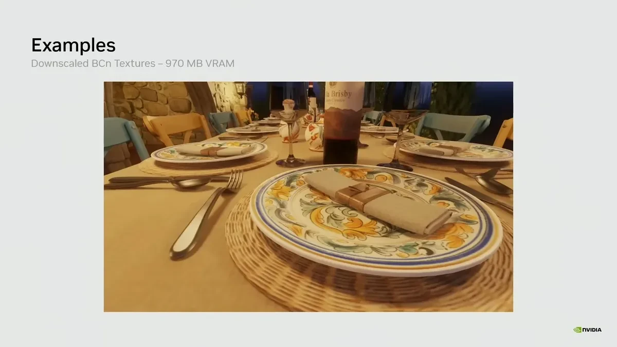 Изображение к статье: Nvidia показала нейросжатие текстур: VRAM -85% без потерь