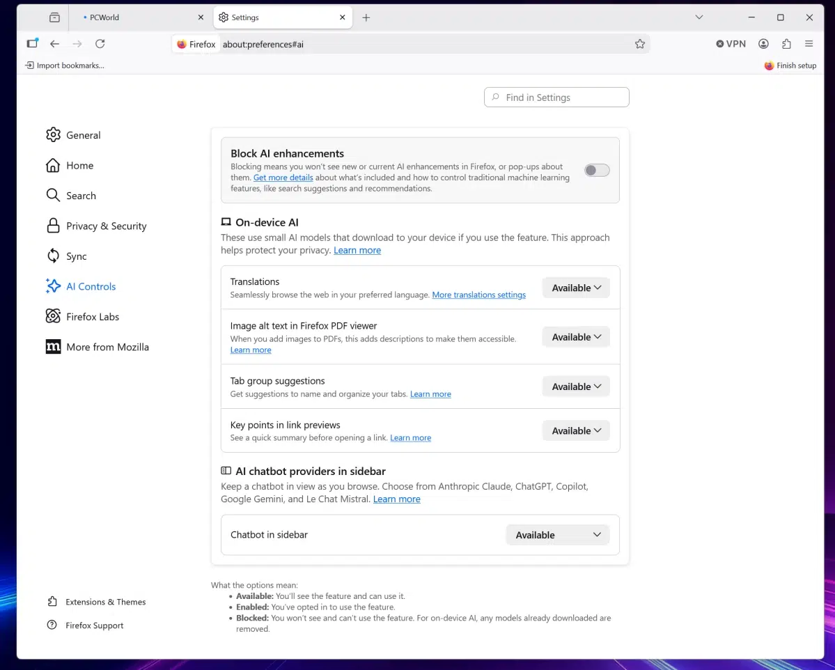 Изображение к статье: Firefox Project Nova: крупнейший редизайн за 6 лет и контроль над AI