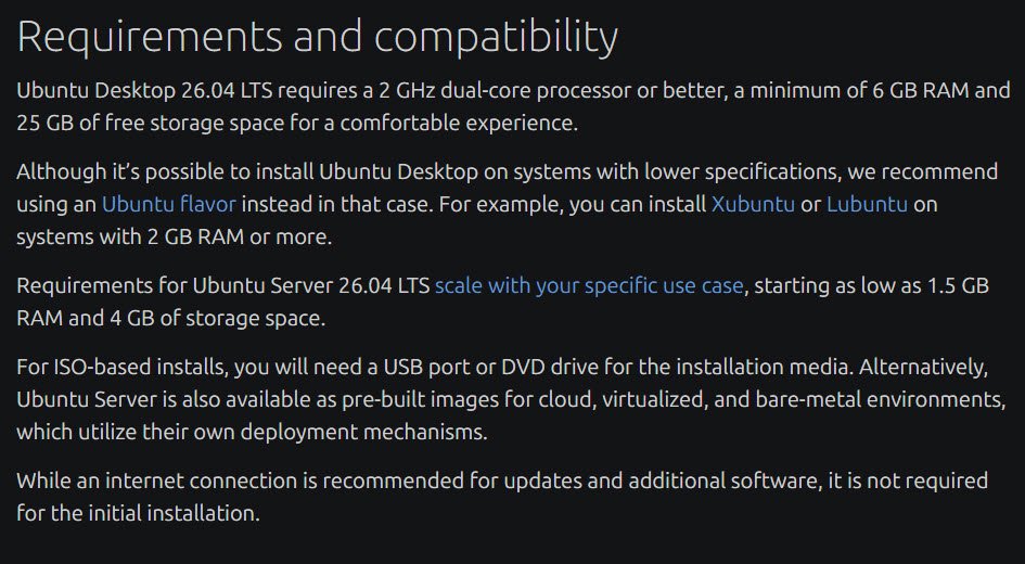 Изображение к статье: Ubuntu 26.04 LTS подняла минимум до 6 ГБ ОЗУ - выше, чем у Windows 11