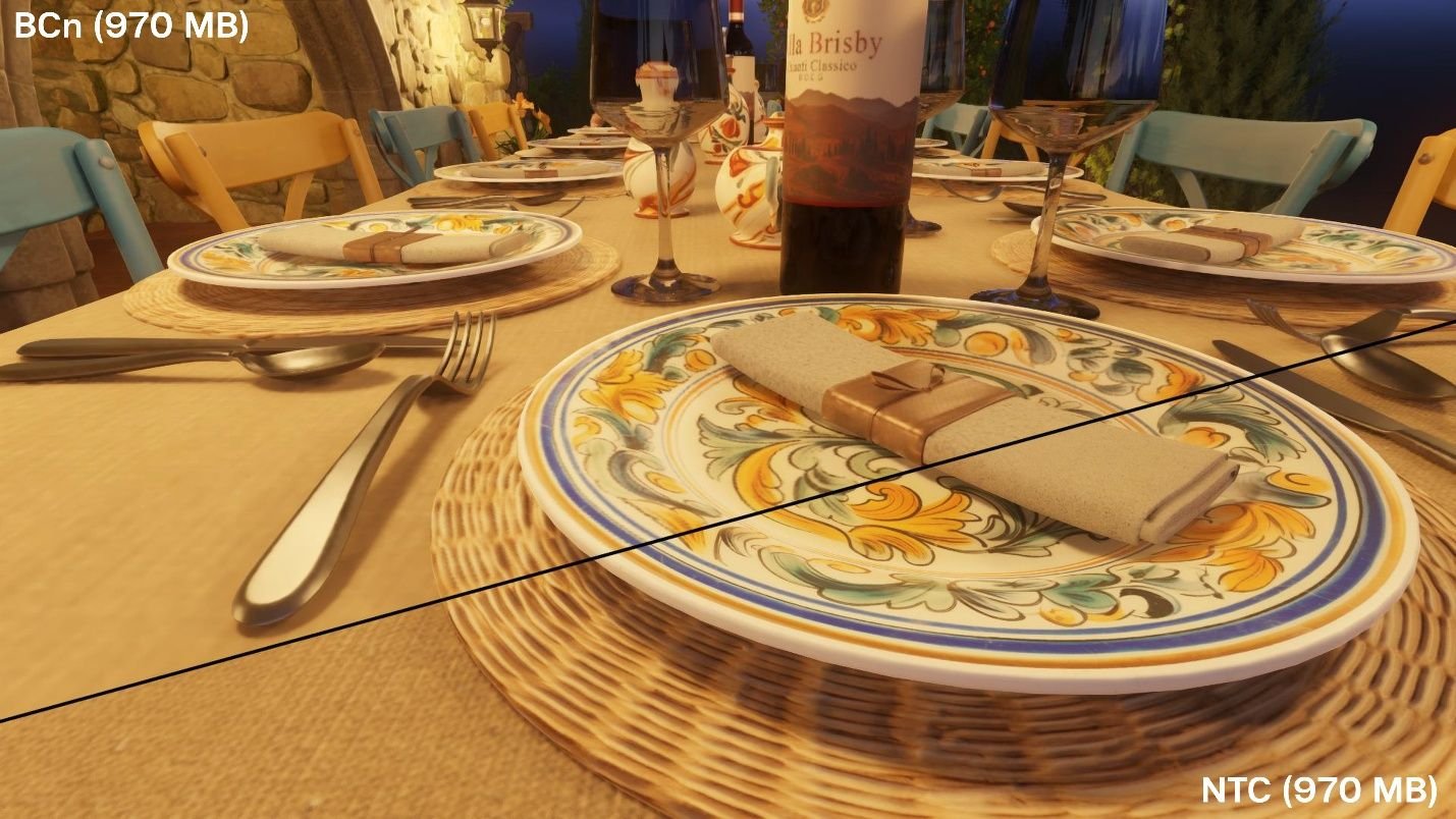 RTX Neural Texture Compression до 85 VRAM но с ценой в мс