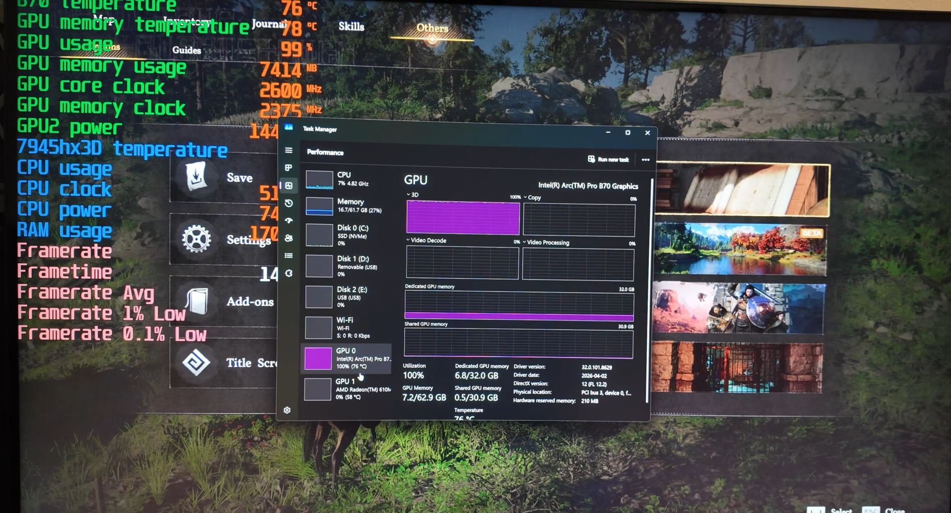 Изображение к статье: Crimson Desert запустили на Intel Arc Pro B70, но с артефактами