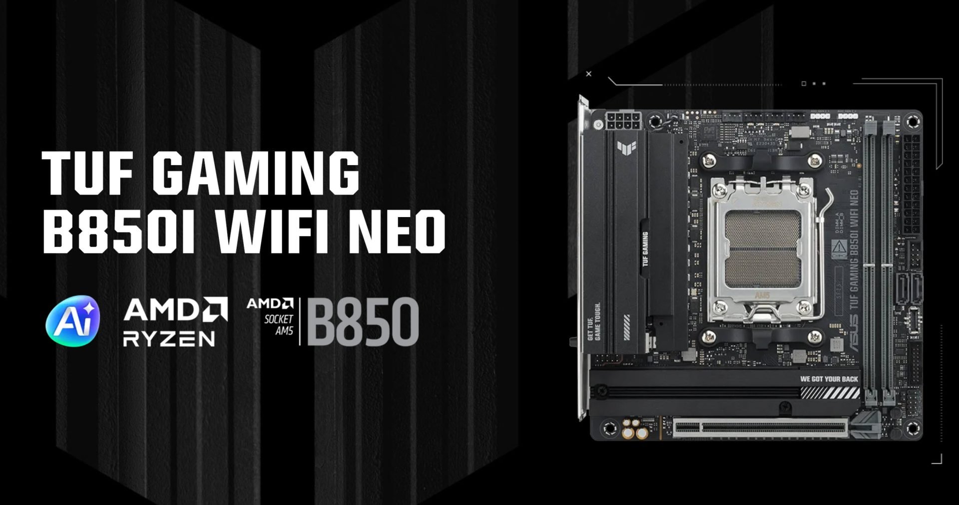 ASUS показала TUF Gaming B850I WIFI NEO Mini ITX AM5 для SFF
