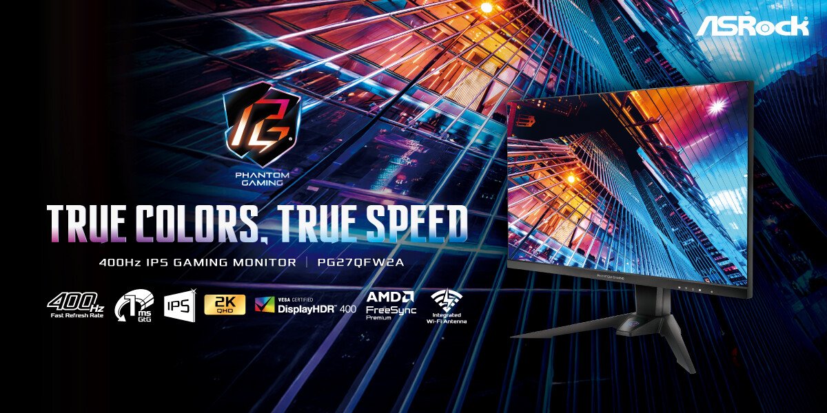 ASRock PG27QFW2A 27 дюймовый QHD IPS монитор с 400 Гц