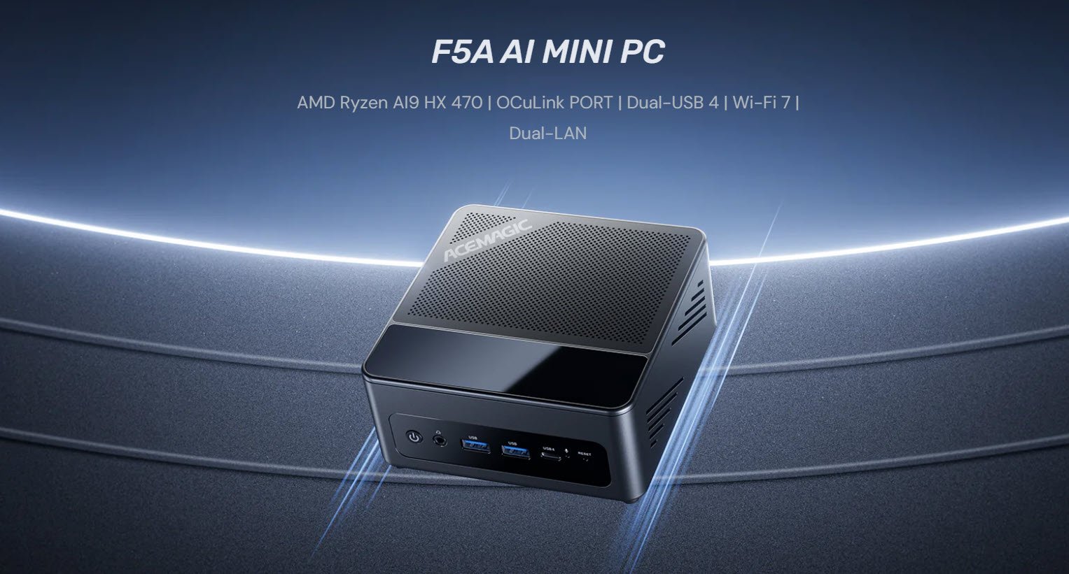 ACEMAGIC F5A мини ПК с Ryzen AI 9 HX 470 USB4 и OCuLink от $759
