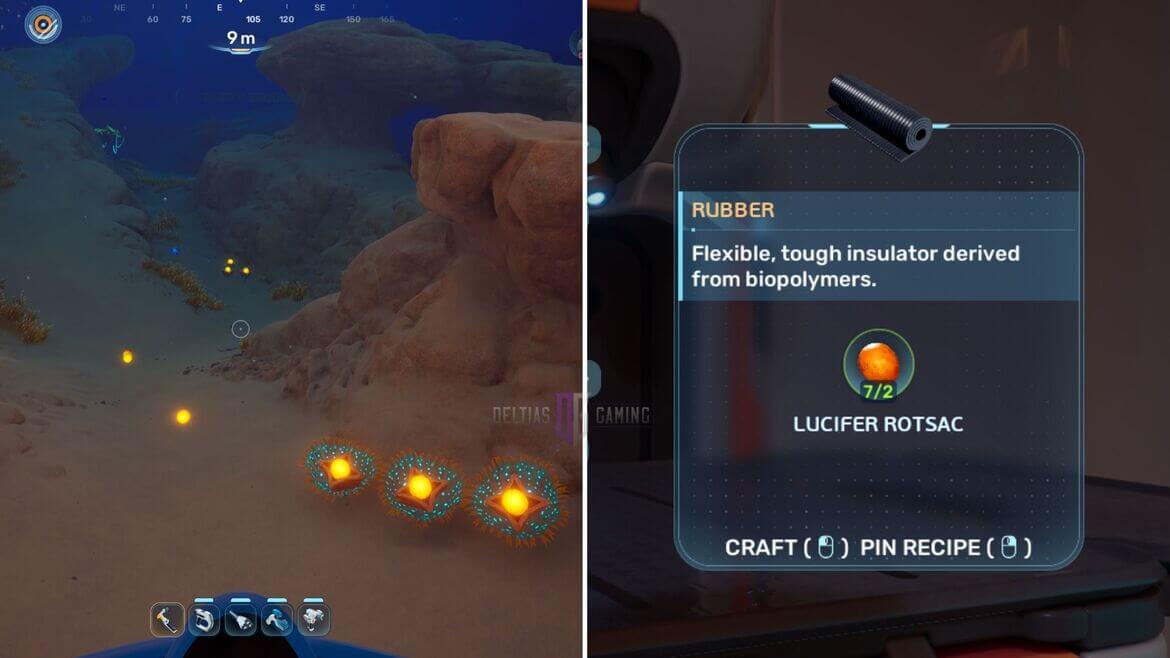 Subnautica 2 как сделать резину и где найти Lucifer Rotsac