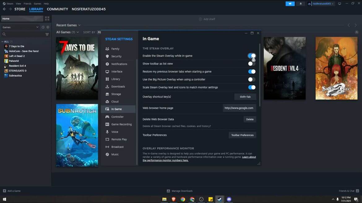 отключение оверлея Steam отключение оверлея Steam