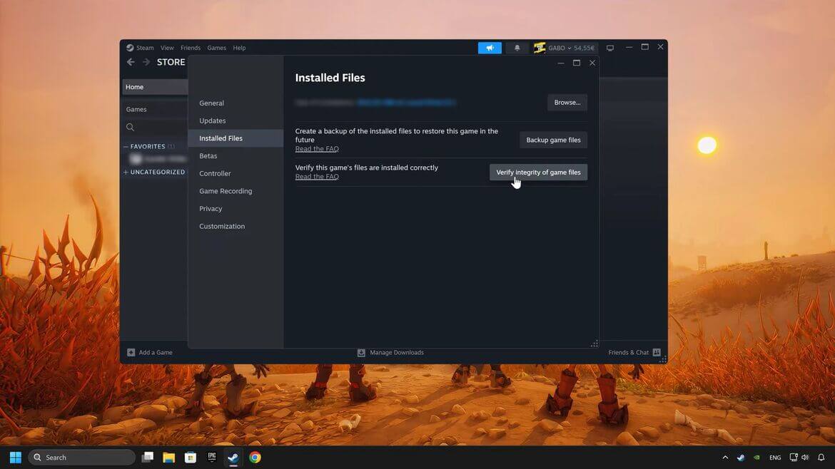 Проверка целостности файлов игры Проверка целостности файлов игры