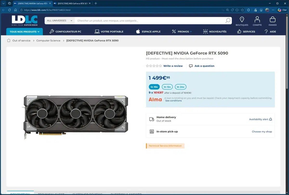 Изображение к статье: LDLC продает сломанные RTX 5090 от 1 760 долларов без возврата