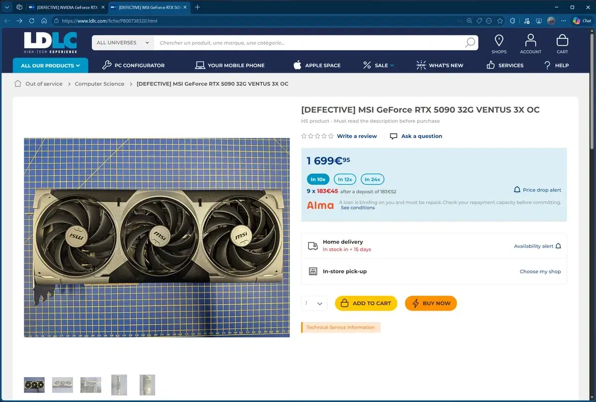 Изображение к статье: LDLC продает сломанные RTX 5090 от 1 760 долларов без возврата