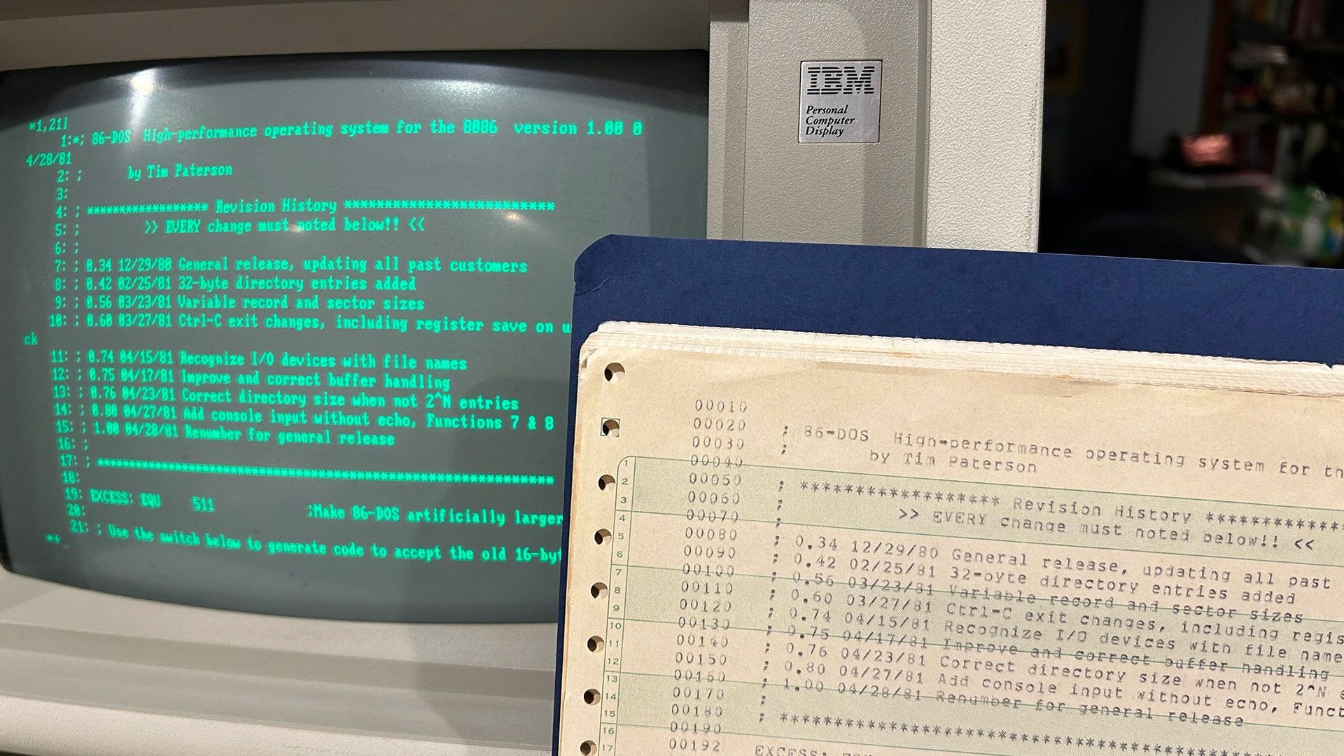 Microsoft выложила исходники 86 DOS 100 найденные в гараже