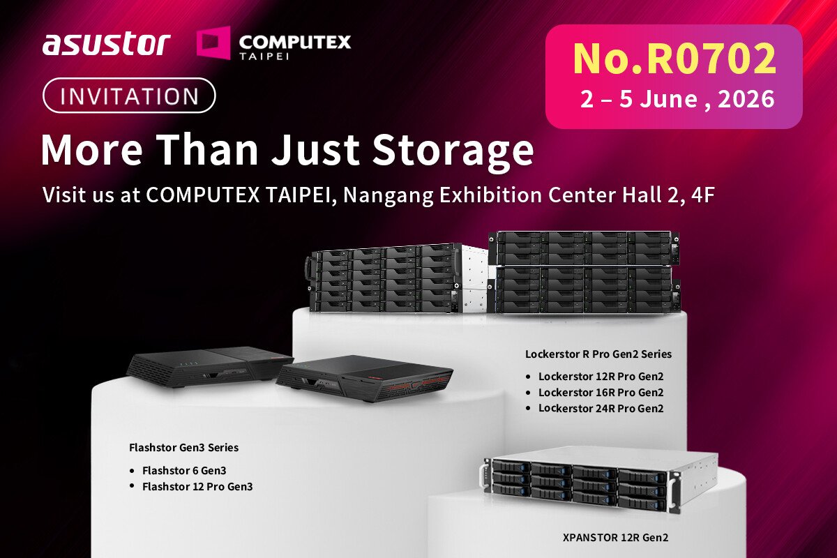 Asustor на Computex 2026 Flashstor Gen3 с AI и USB4 сетью