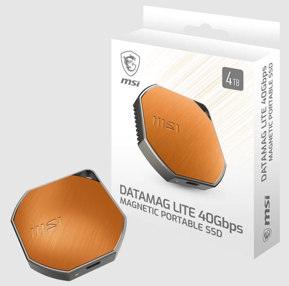 Изображение к статье: MSI показала DATAMAG LITE: магнитный SSD USB4 на 40 Гбит/с