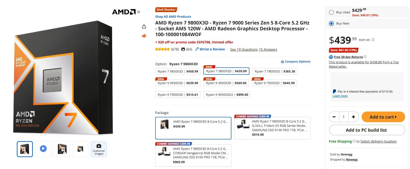 Изображение к статье: Ryzen 7 9800X3D подешевел до $419 и идёт с БП Corsair
