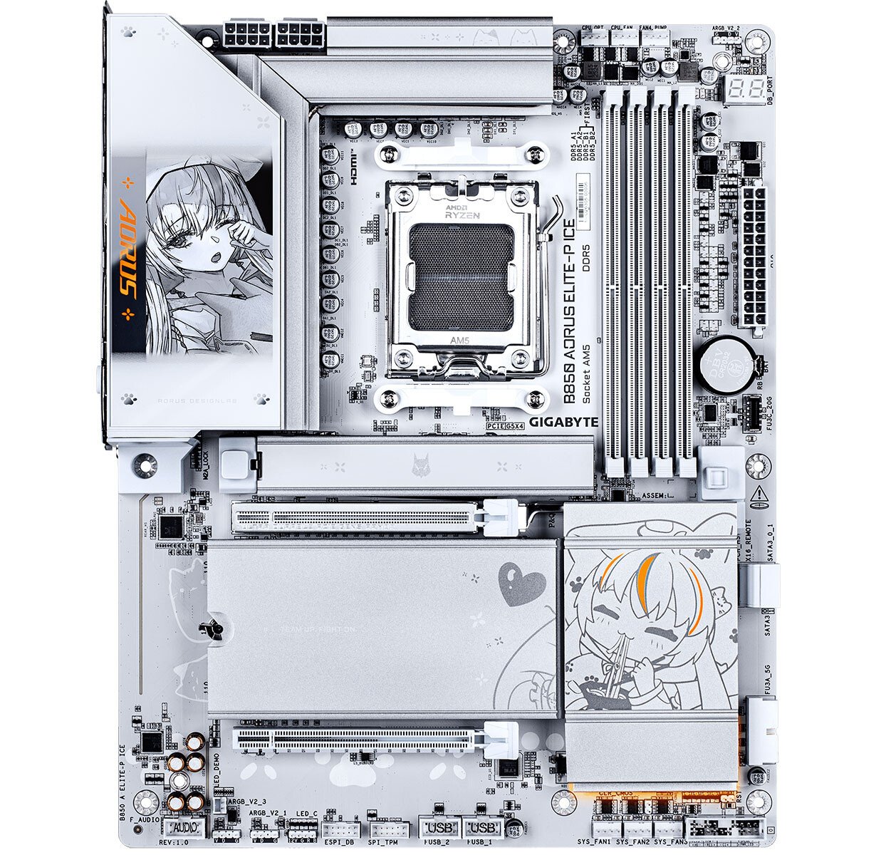 Изображение к статье: Gigabyte показала B850 AORUS ELITE-P ICE с аниме-дизайном