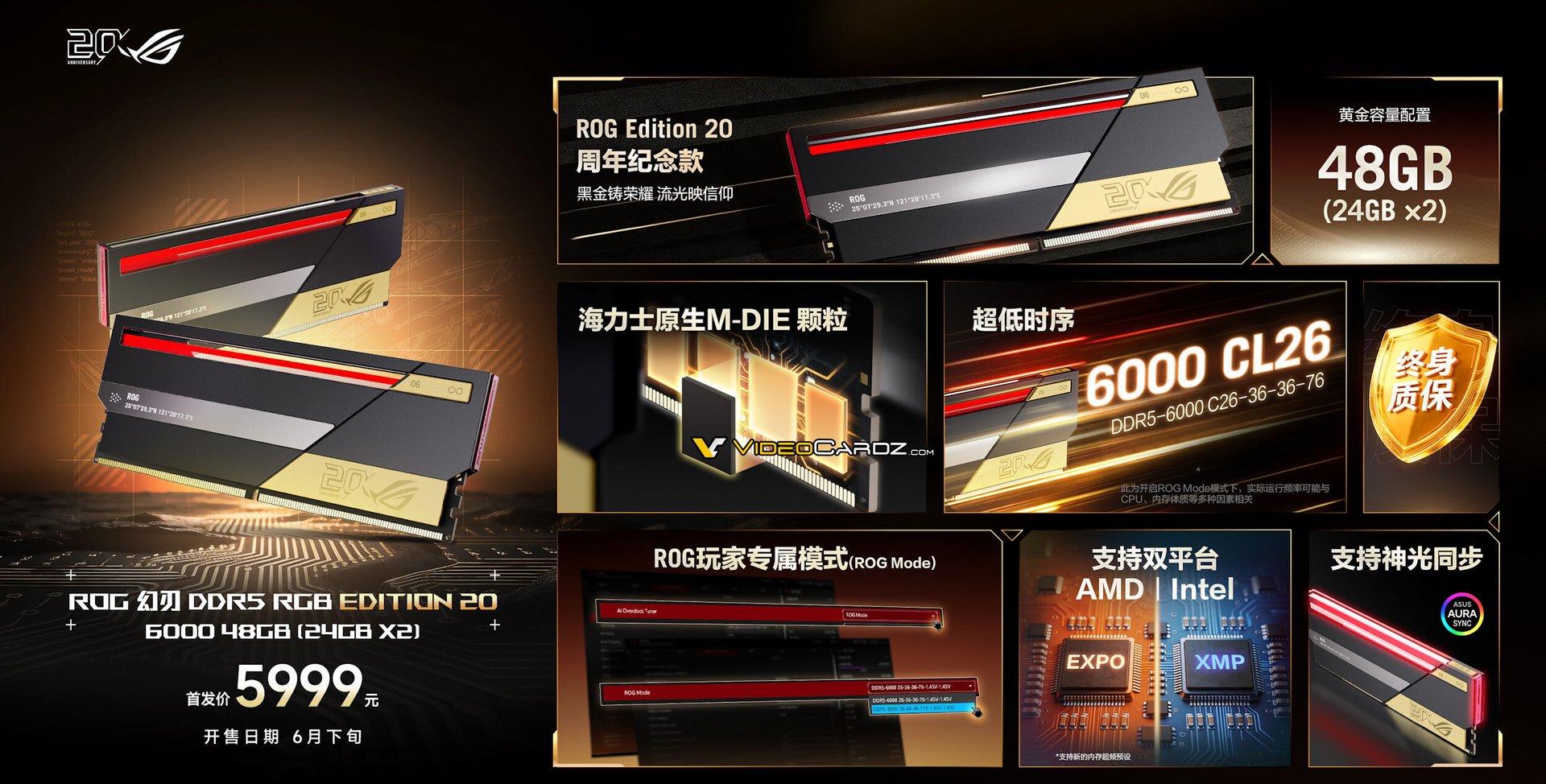 Изображение к статье: ASUS выпустила первую DDR5-память ROG: 48 ГБ 6000 CL26 за $880