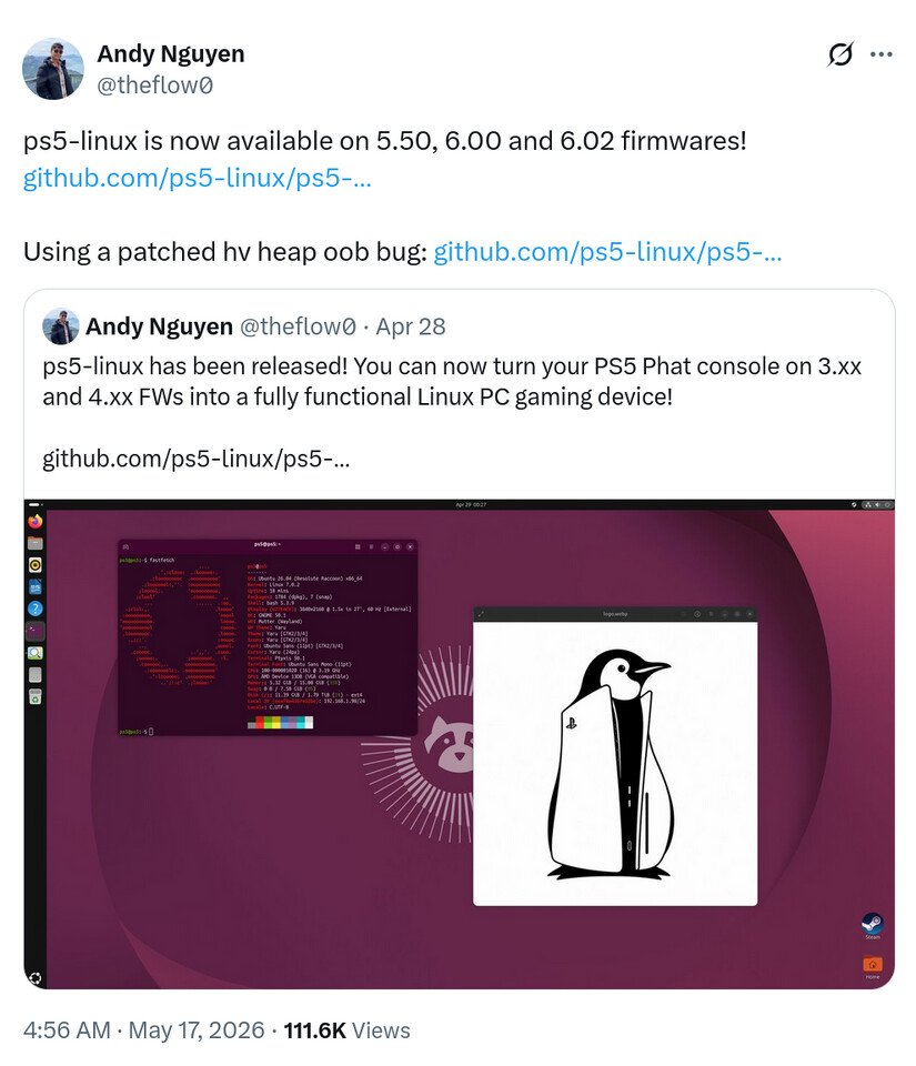 PS5-Linux-loader: Linux на PS5 до 6.02 - TrashExpert