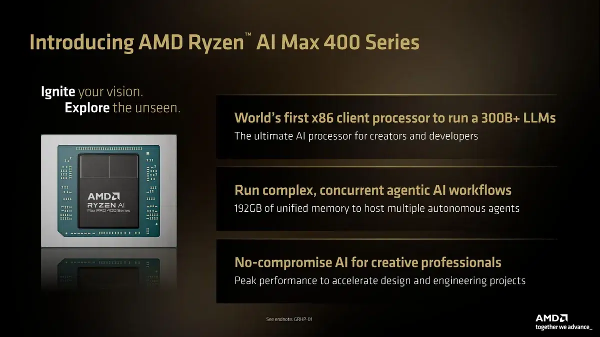 Изображение к статье: AMD Ryzen AI Max 400: до 192 ГБ unified memory и буст до 5,2 ГГц
