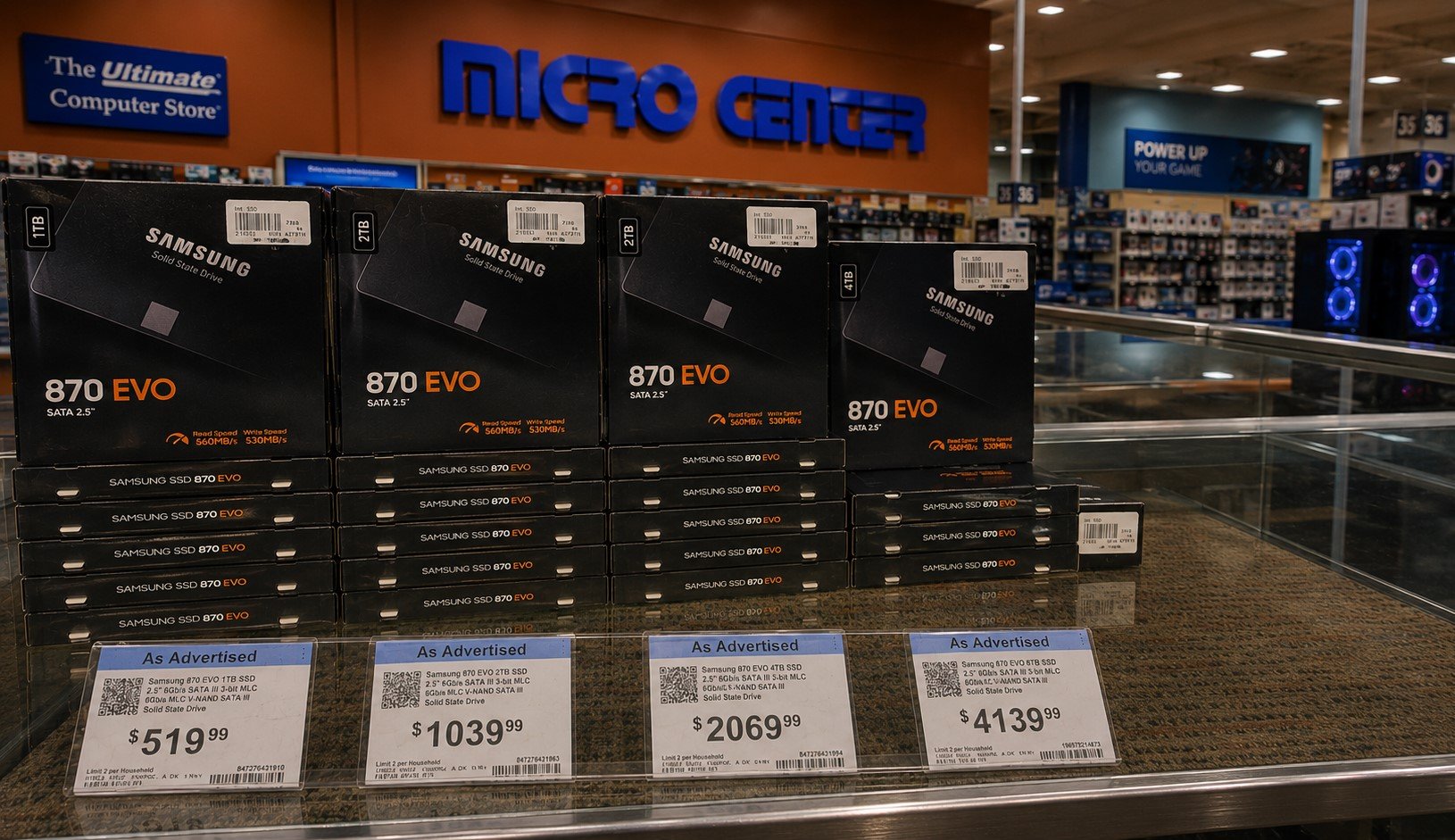 Micro Center выставил Samsung 870 EVO 8 ТБ за $4 139