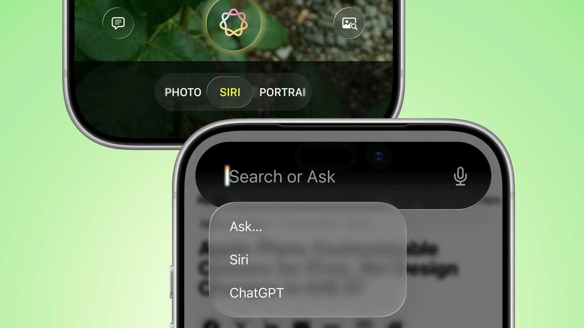 Утечка iOS 27 отдельное приложение Siri и жест Search or Ask