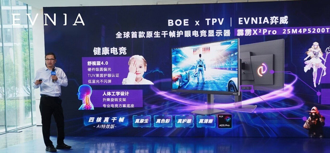 Philips Evnia и BOE показали IPS монитор 1080p на 1000 Гц