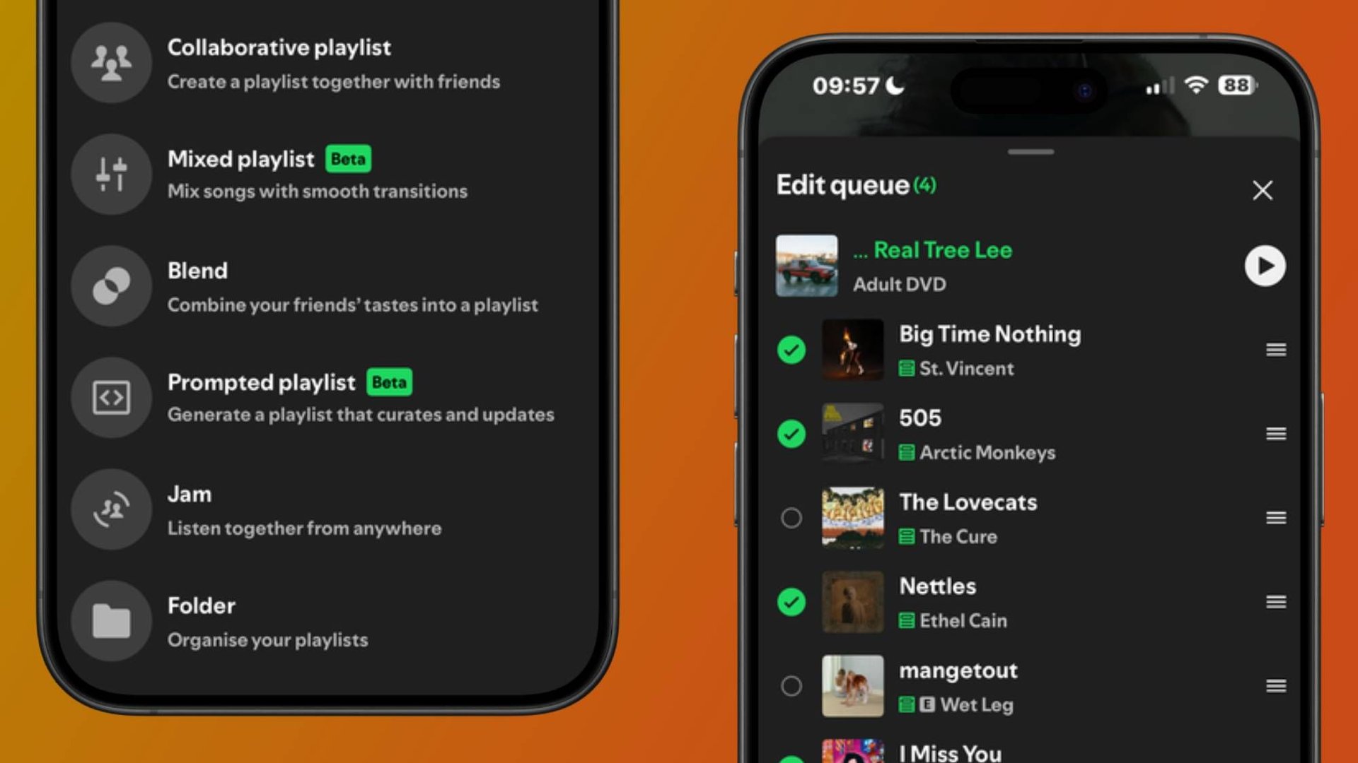 Spotify прокачала очередь и офлайн папки плейлистов и загрузка в фоне