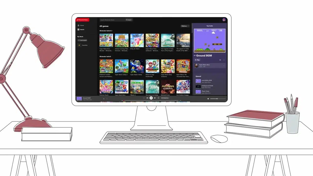 Nintendo Music получил саундтрек Mario Kart World и веб плеер