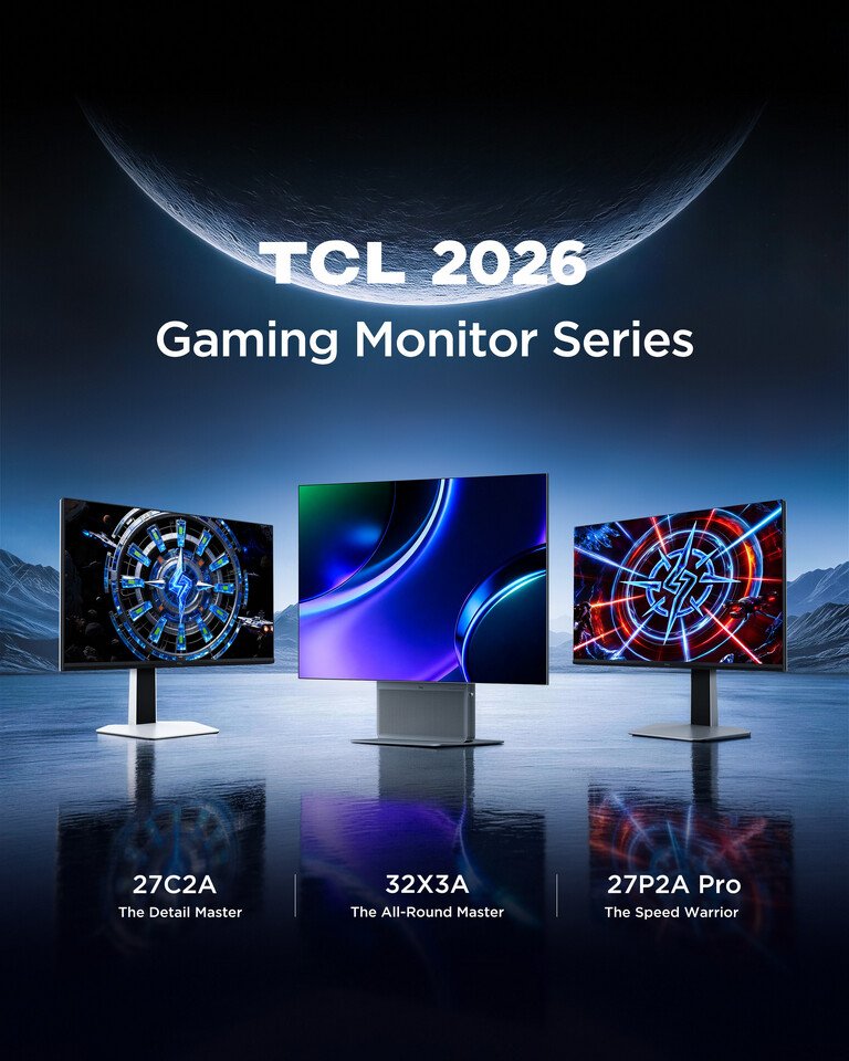 Изображение к статье: TCL показала OLED+ 32X3A и Mini LED-мониторы 2026