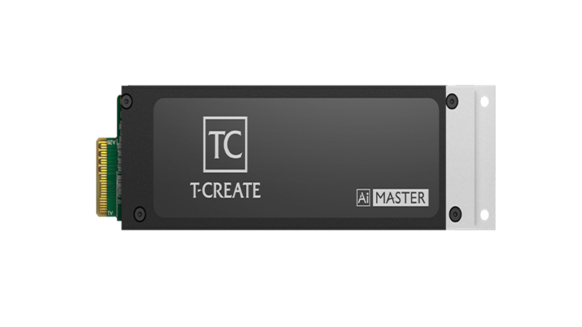 PCIe expansion card labeled T CREATE with Ai Master branding on a dark metal faceplate