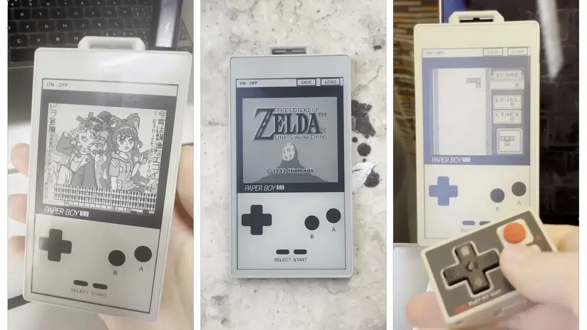 Изображение к статье: E-Ink-плату PaperS3 превратили в Game Boy на 60 Гц