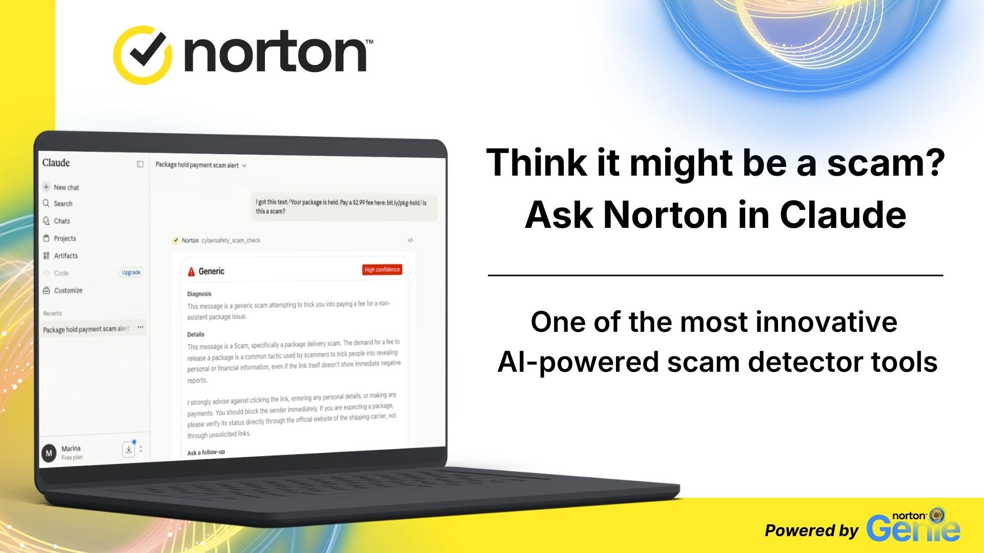 Norton Genie заработал в Claude ИИ проверит письма на скам
