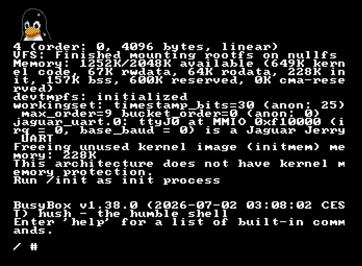 Изображение к статье: Linux запустили на Atari Jaguar 1993 года с 2 МБ памяти