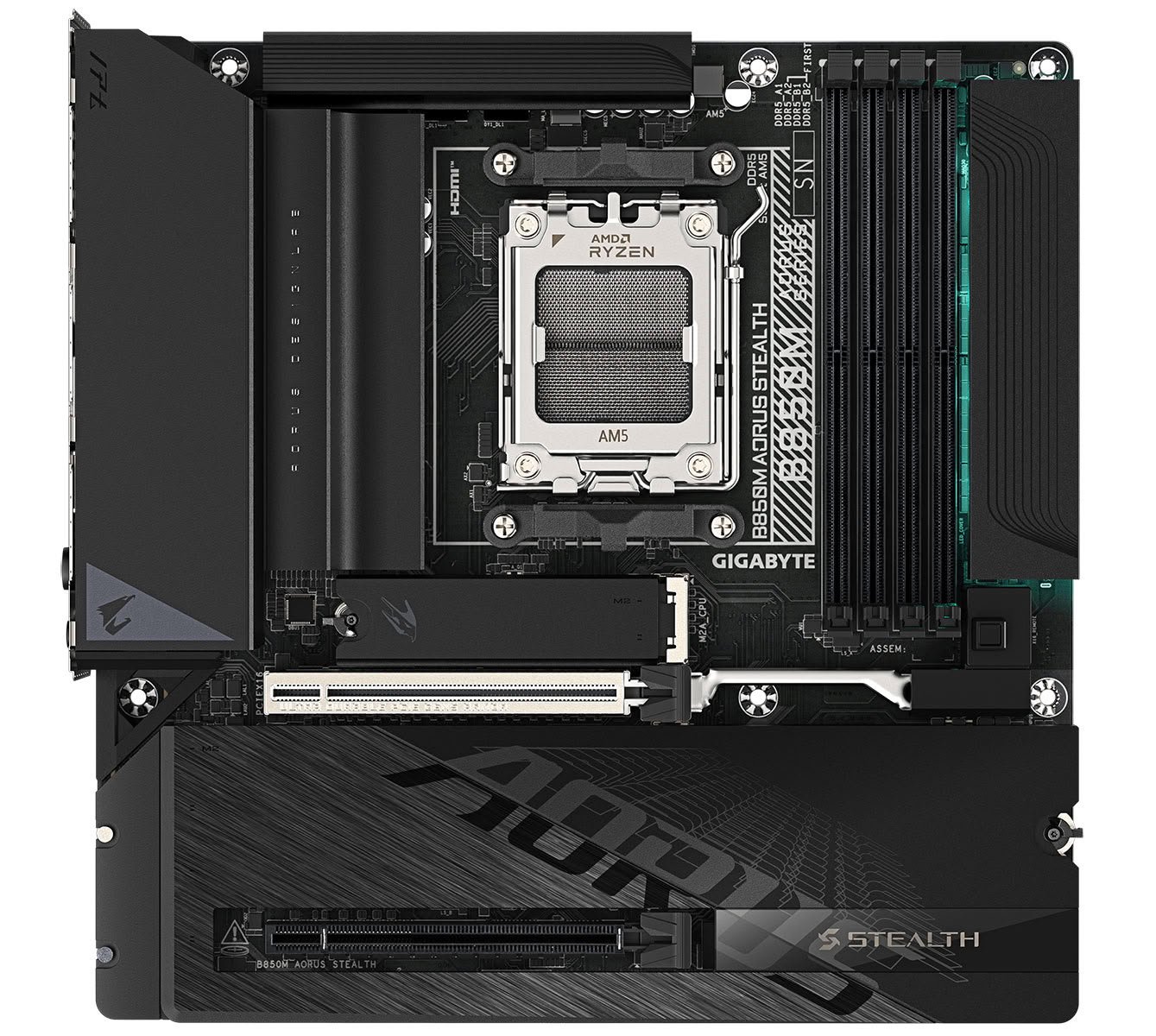 Изображение к статье: Gigabyte B850M AORUS Stealth: AM5-плата с разъёмами сзади